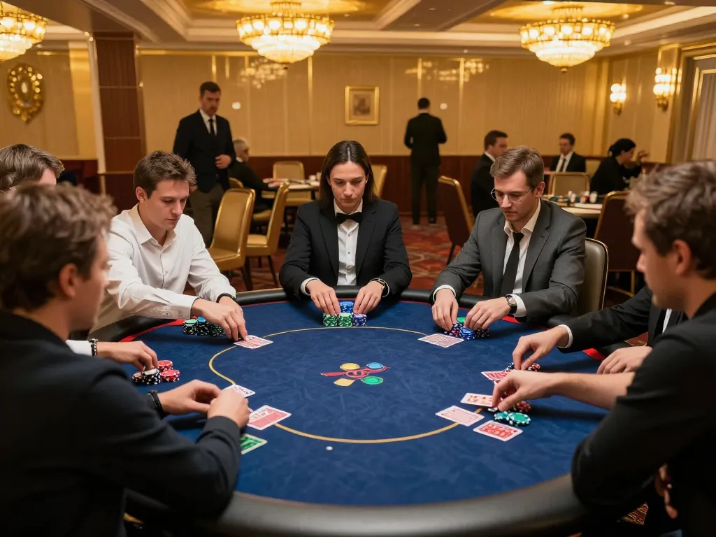 Engaged players showcase strategic gameplay at btopcshop during a vibrant poker night.