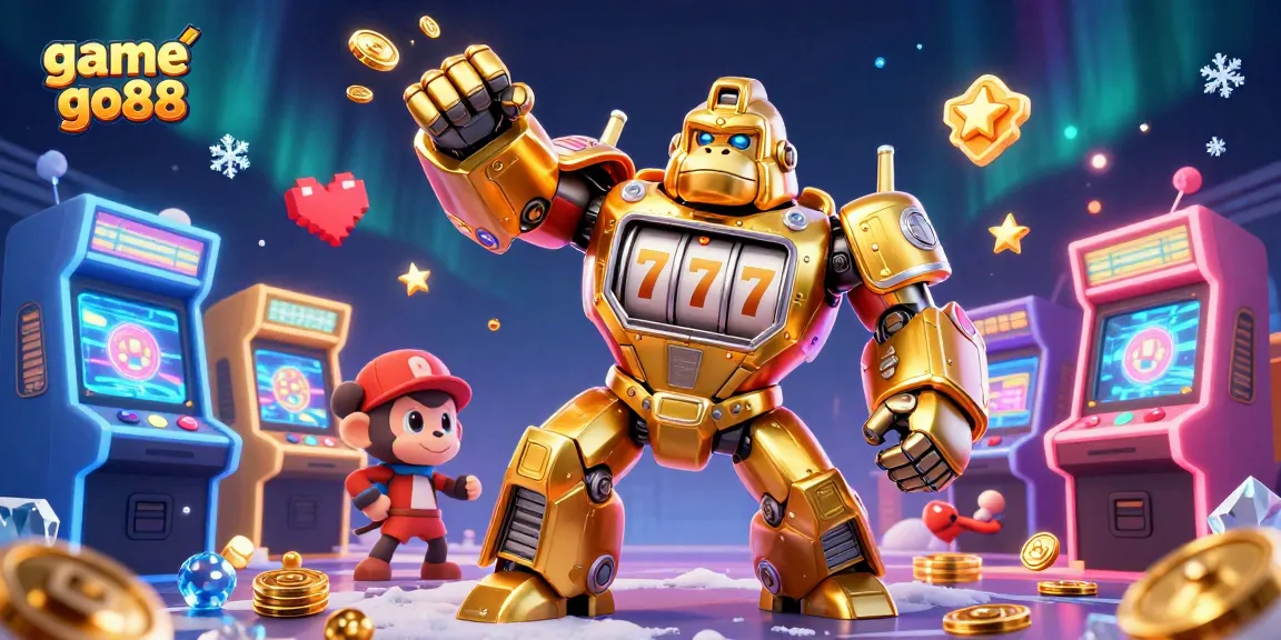 Engage with the exciting game go88 featuring a vibrant 3D gorilla mech in a dynamic casino environment.