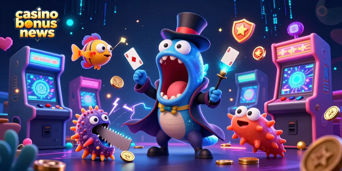 Exciting casino bonus news featuring a deep-sea magical performance with vibrant arcade elements.