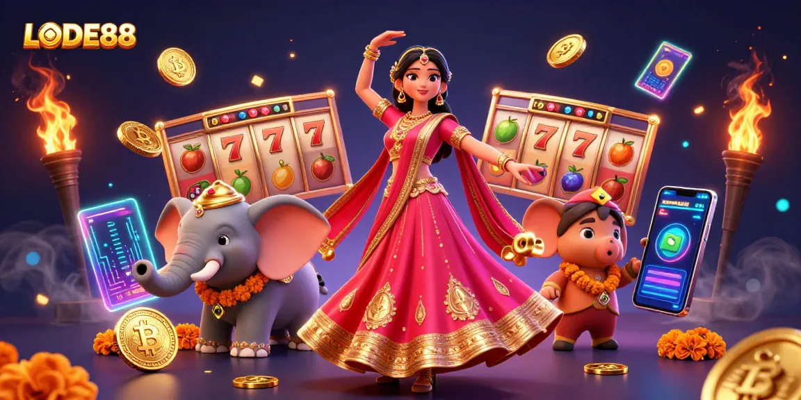 Engage with LODE88’s vibrant casino experience showcasing a stunning Bollywood dancer.