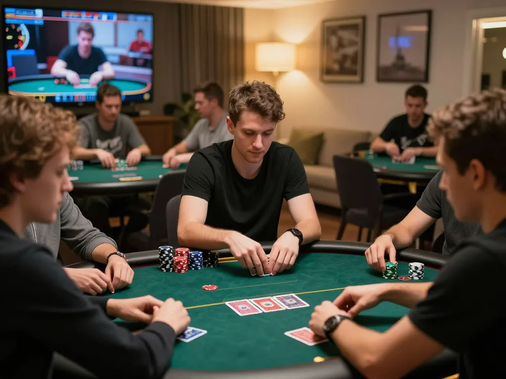 tr88 online casino players competing in a poker game, focused on strategic betting