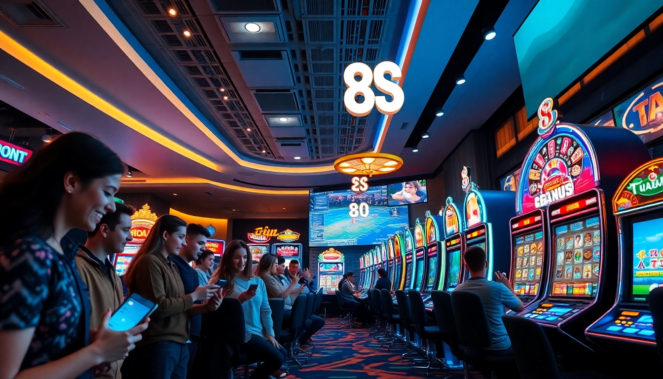 Experience the thrill of 8S with a lively online gambling scene showcasing diverse players and exciting games.