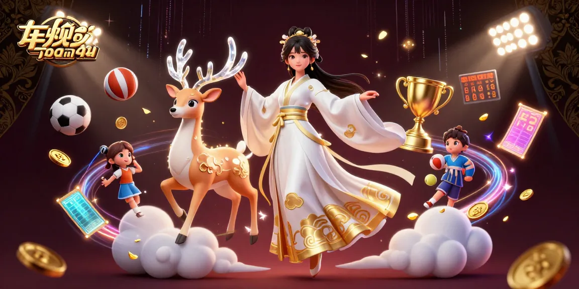 Bet on ty le keo nha cai with dynamic sports elements and a beautiful floating character.