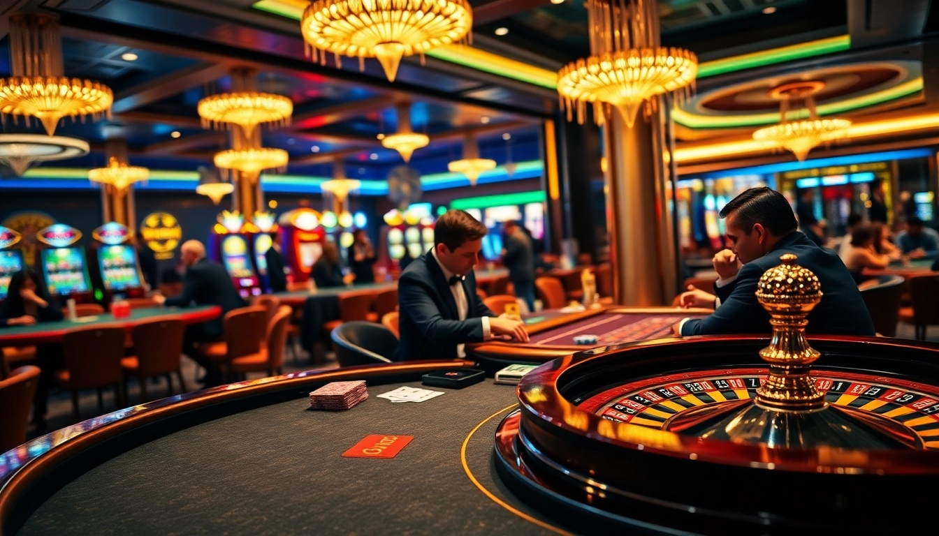 Experience the excitement of gambling at LC88 with high-stakes poker and luxurious casino decor.