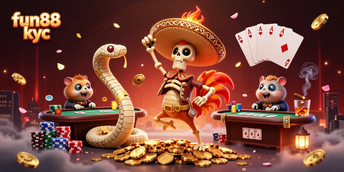 Trải nghiệm cá cược tại fun88 kyc với các nhân vật hoạt hình độc đáo trong một không gian casino sôi động.