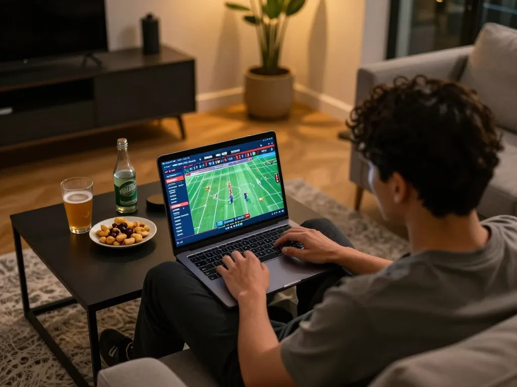 TWIN68 user placing bets on favorite sports teams with vibrant online sportsbook interface