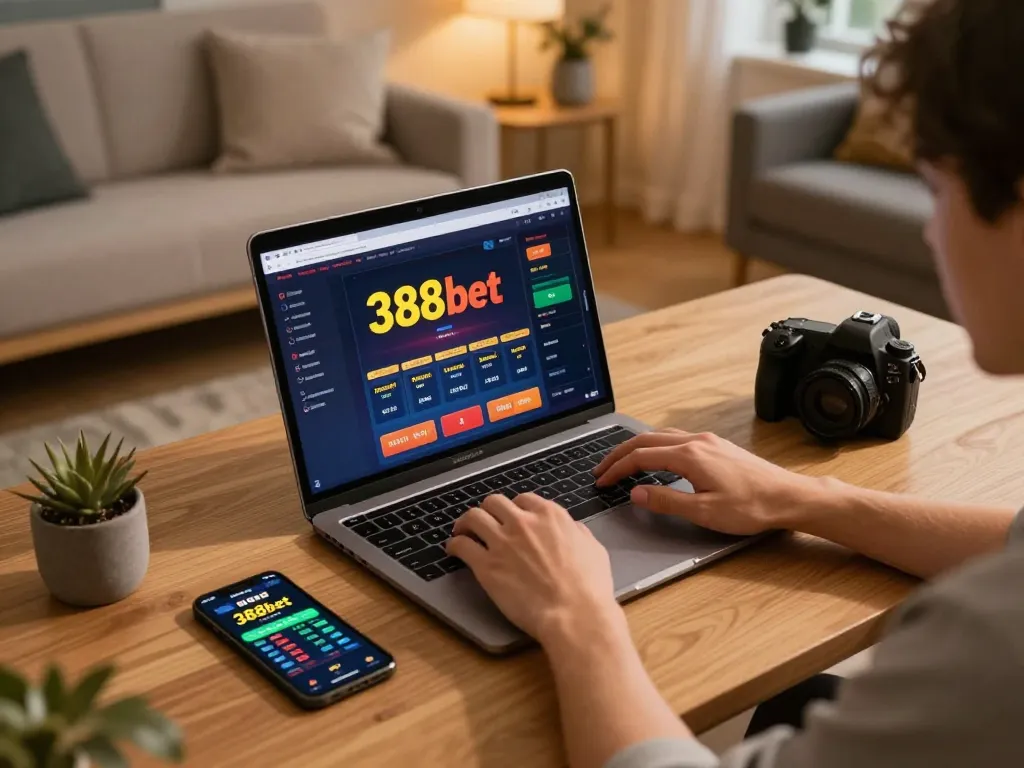 Player immersed in online gambling experience on 388bet, showcasing interactive gaming interface