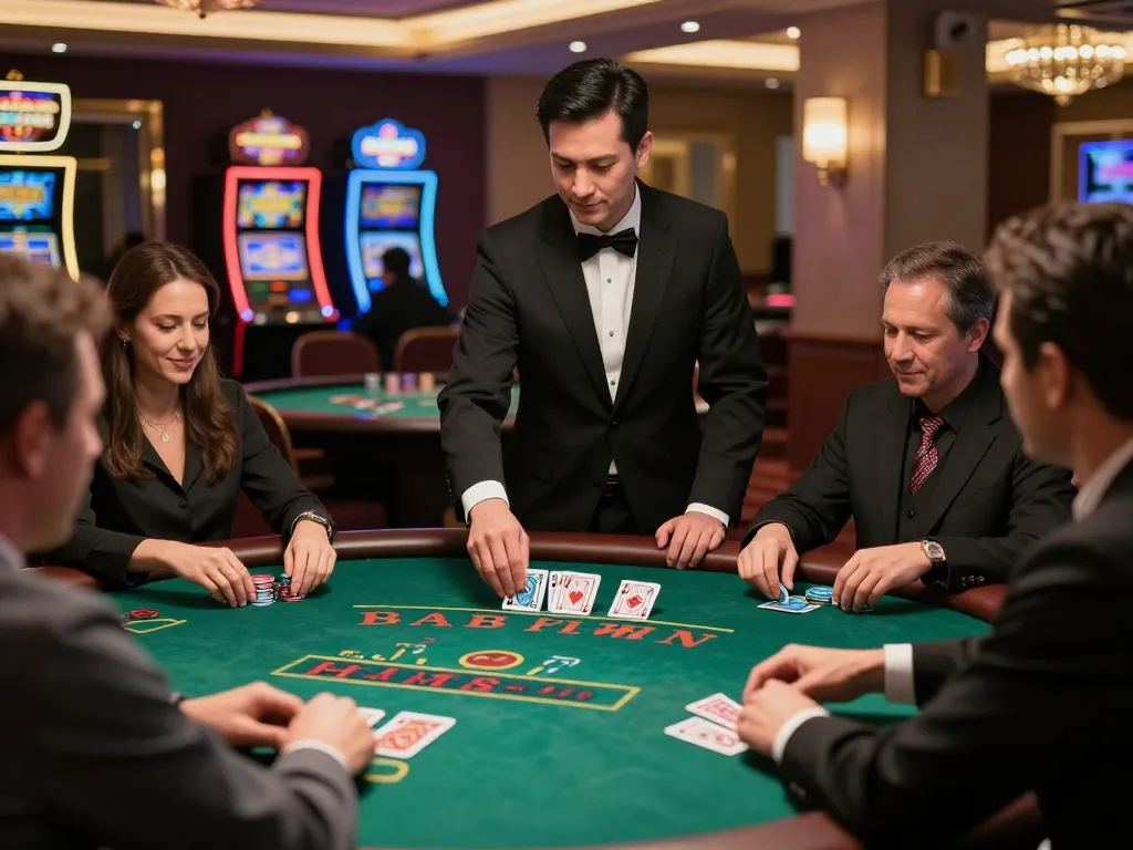 Experience live blackjack action at nk88 with players and dealers in an exciting casino atmosphere.