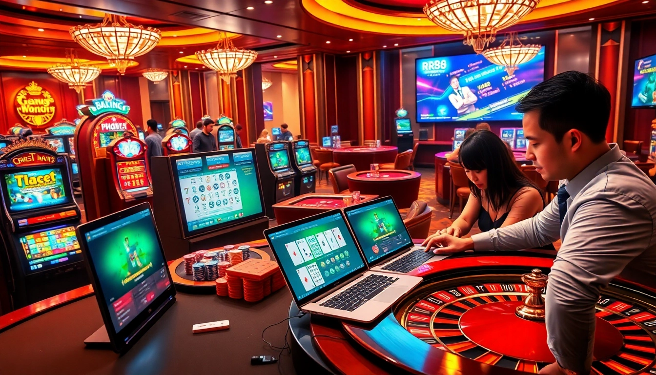 Experience immersive online gambling with RR88.auction's lively casino tables, vibrant slot machines, and professional players.