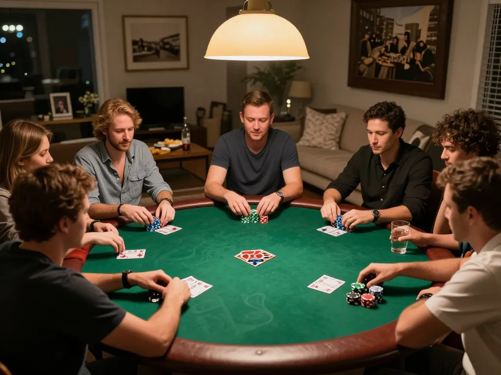 Players engaged in a thrilling home poker night with strategies as cm8888 gameplay unfolds
