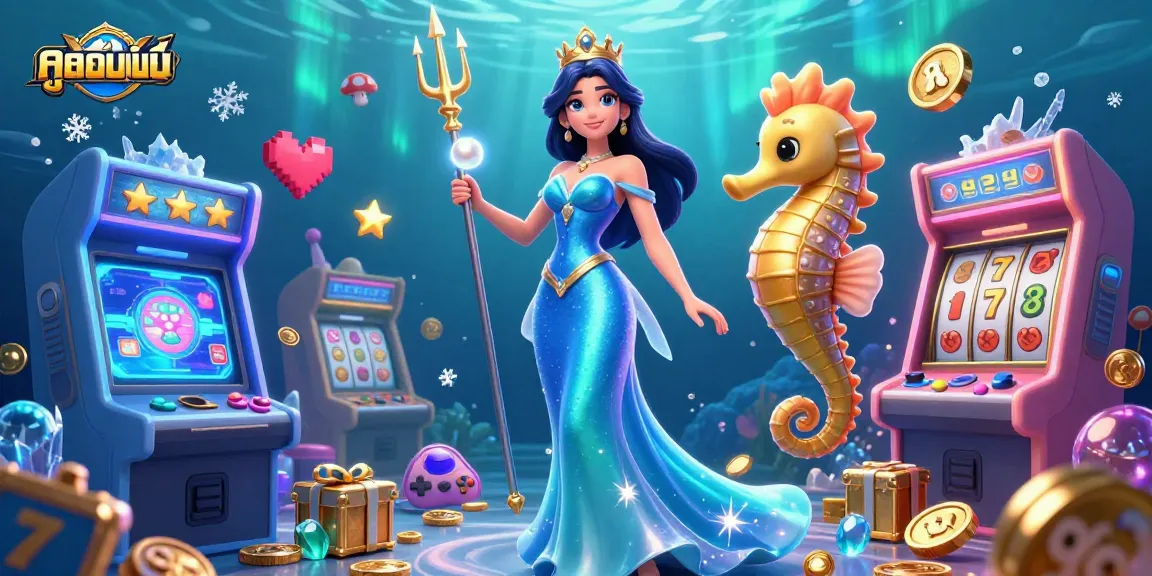 Experience thrilling ดูหนังออนไลน์ with 3D characters amidst a vibrant underwater casino atmosphere.