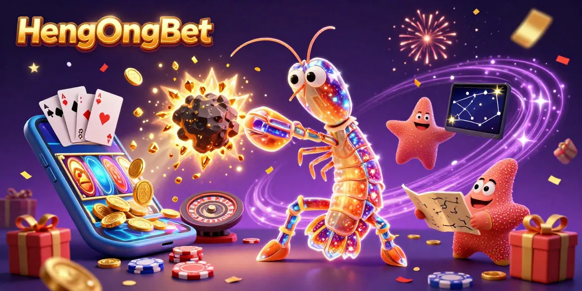 Experience excitement at HengOngBet with vibrant 3D gaming, golden coins, and immersive characters.