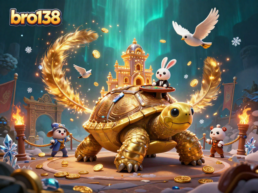 Win big on bro138 with a golden tortoise casino scene featuring stunning visuals and dynamic action!