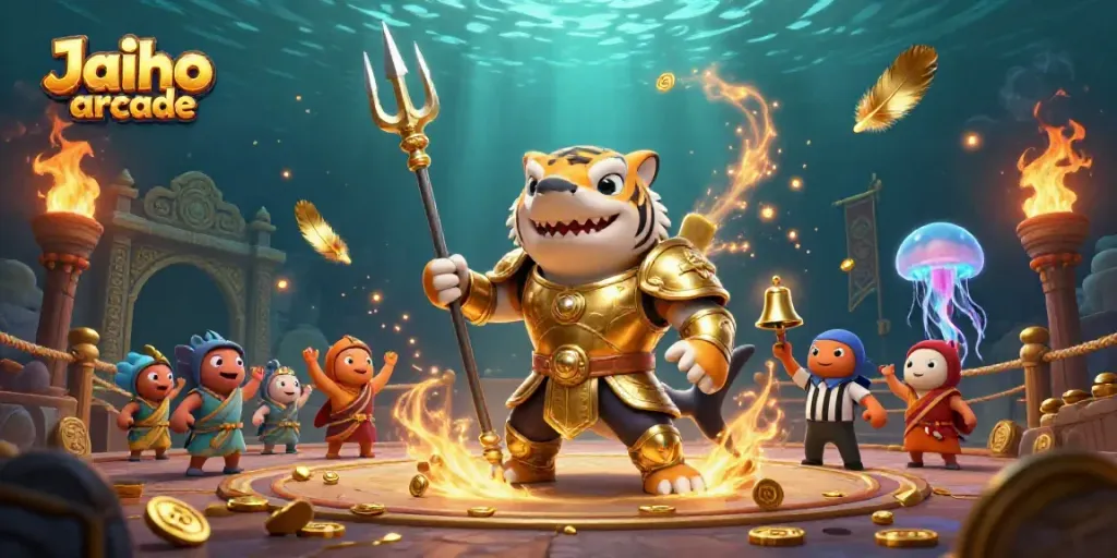 Experience the thrilling Jaiho arcade with vibrant underwater action and captivating gaming elements.