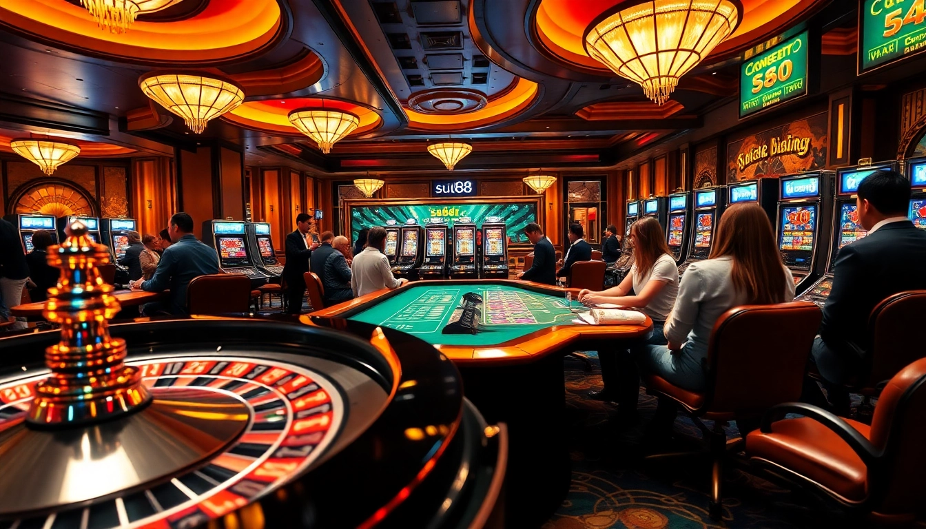 Players enjoying a thrilling casino experience at siu88, featuring vibrant games and inviting atmosphere.