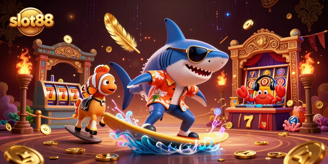 Experience the excitement of winning at slot88 with this vibrant casino-themed illustration.