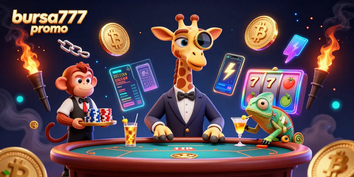 Bursting with excitement, the bursa777 promo features vibrant characters in a thrilling casino atmosphere.