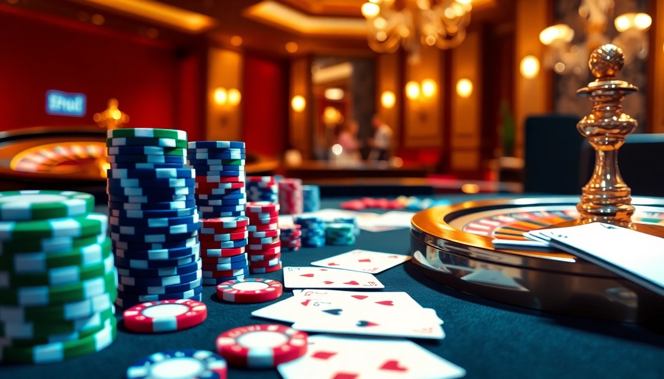 Engaging players in high-stakes gaming with viral4d poker chips at a luxurious casino table.