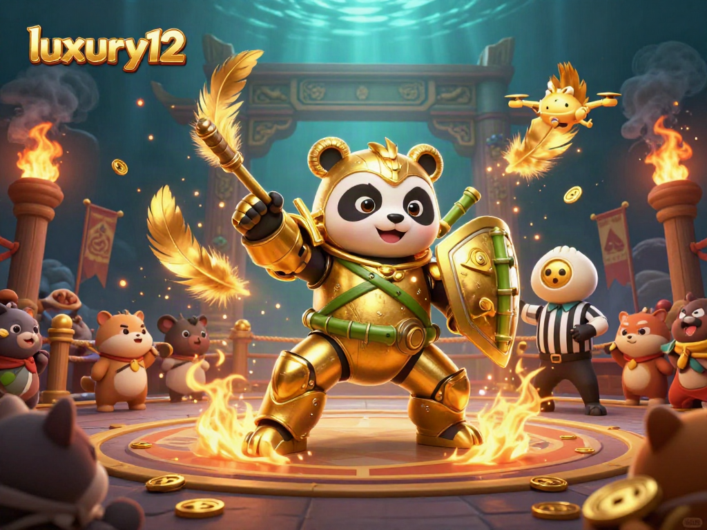 Win big with luxury12 at this animated golden panda casino showdown!
