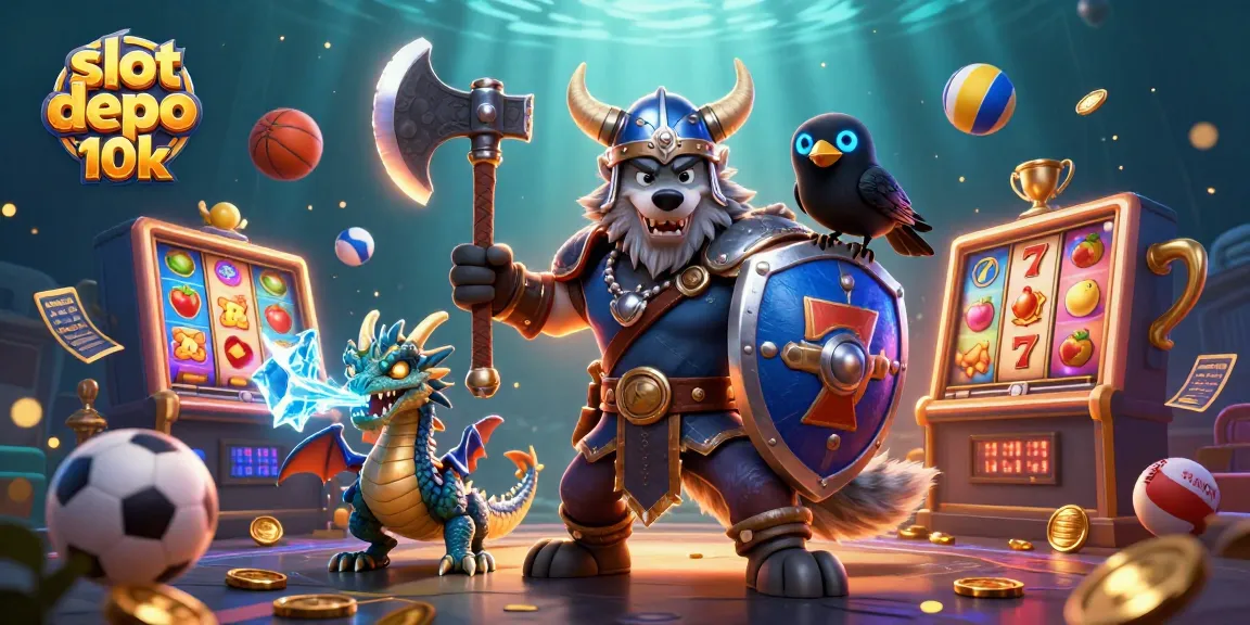 Win big with slot depo 10k in this captivating 3D illustration celebrating online gaming.