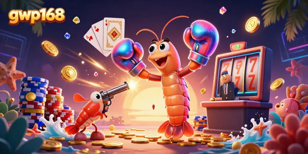 Gwp168 memberikan aksi menyenangkan dengan ikan mantis dan lemari barang jackpot yang berkilauan