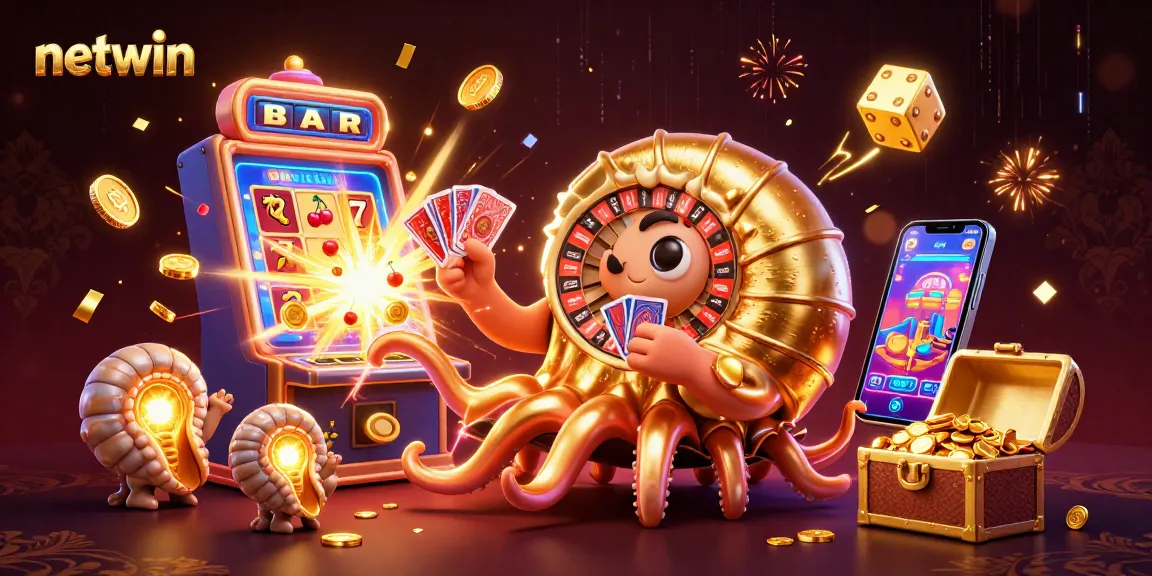 Experience thrilling wins at NetWin with vibrant casino elements and engaging gaming visuals!