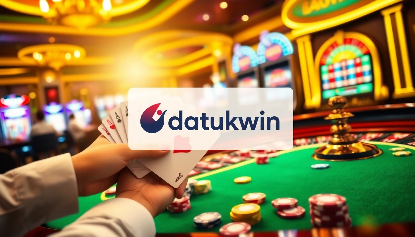 Rasakan sensasi bermain judi di datukwin dengan kartu poker dan elemen kasino yang berwarna-warni.