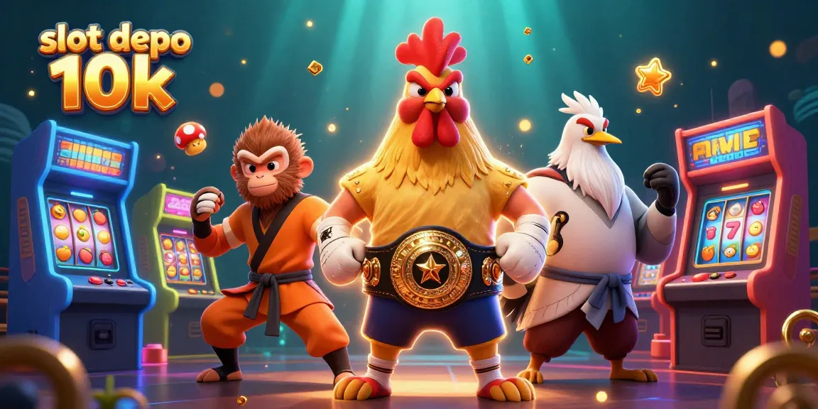Experience thrilling action with slot depo 10k featuring dynamic characters, arcade machines, and casino elements.