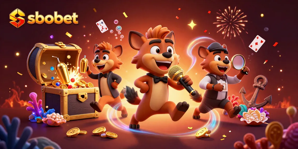 Experience sbobet with a dynamic illustration of hyenas running a comedy casino club, showcasing playful betting action.