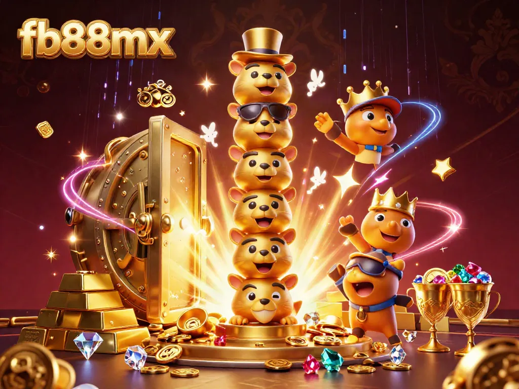 Experience excitement with fb88mx's vibrant totem pole and treasure-themed casino scene.