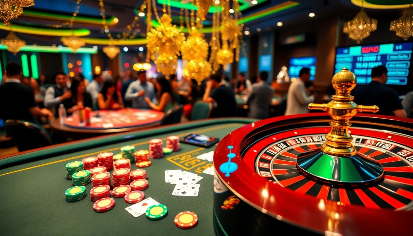Experience excitement at bro138 with vibrant gambling action at a lively casino table.