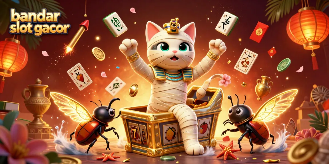 Menangkan jackpot di bandar slot gacor dengan kucing mummy Mesir dan simbol emas berkilau.