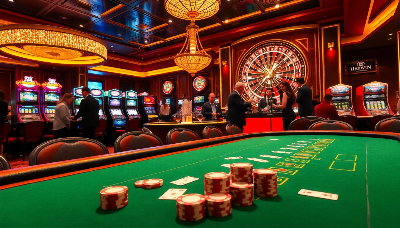 Experience the excitement of high-stakes gambling with haywin, featuring a vibrant casino scene.