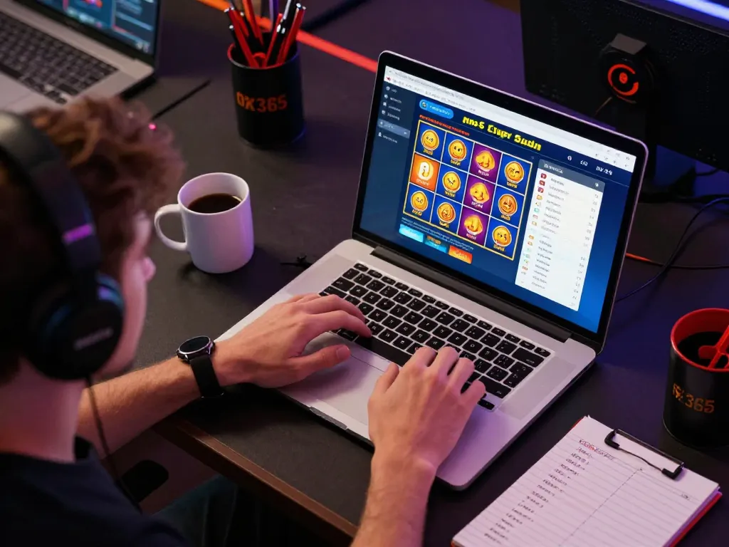 Player enjoying online game at ok365 casino, showcasing exciting betting options and responsible gaming practices.