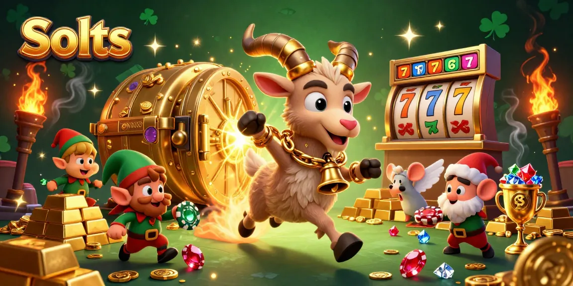 Experience thrilling spins with colorful Slots in a dynamic casino scene packed with lively characters and gold.