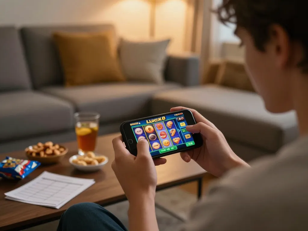 Mẹo chơi nổ hũ Luck8 on player’s smartphone while enjoying at home casino experience