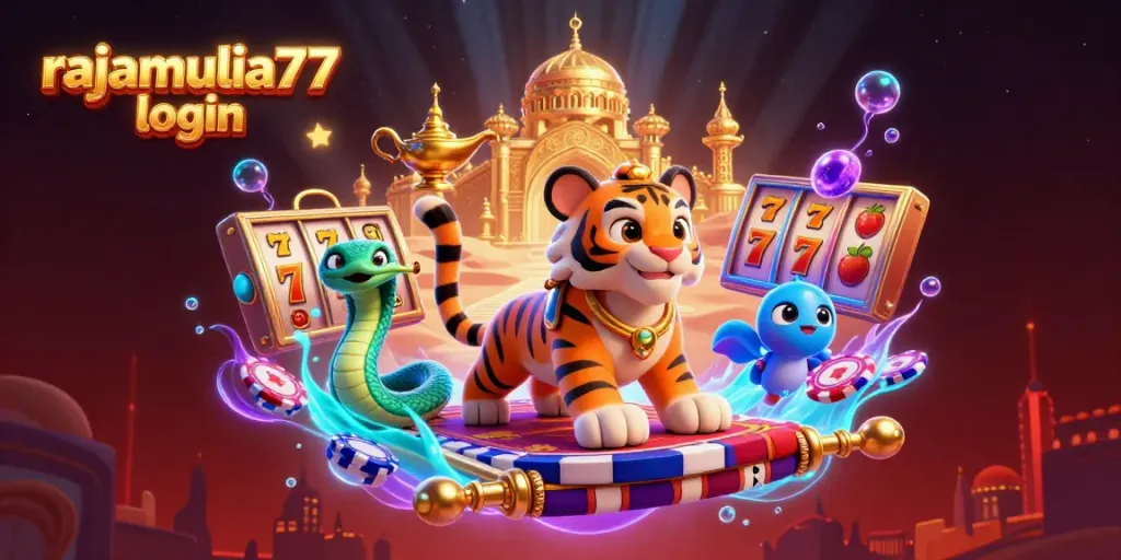Bermain slot di dunia magis RAJAMULIA77 login dengan sultan harimau dan lampu genie menambah keseruan.