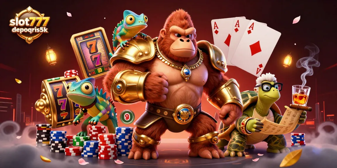 Experience gaming excitement at slot777depoqris5k with vibrant casino characters and thrilling slot elements.