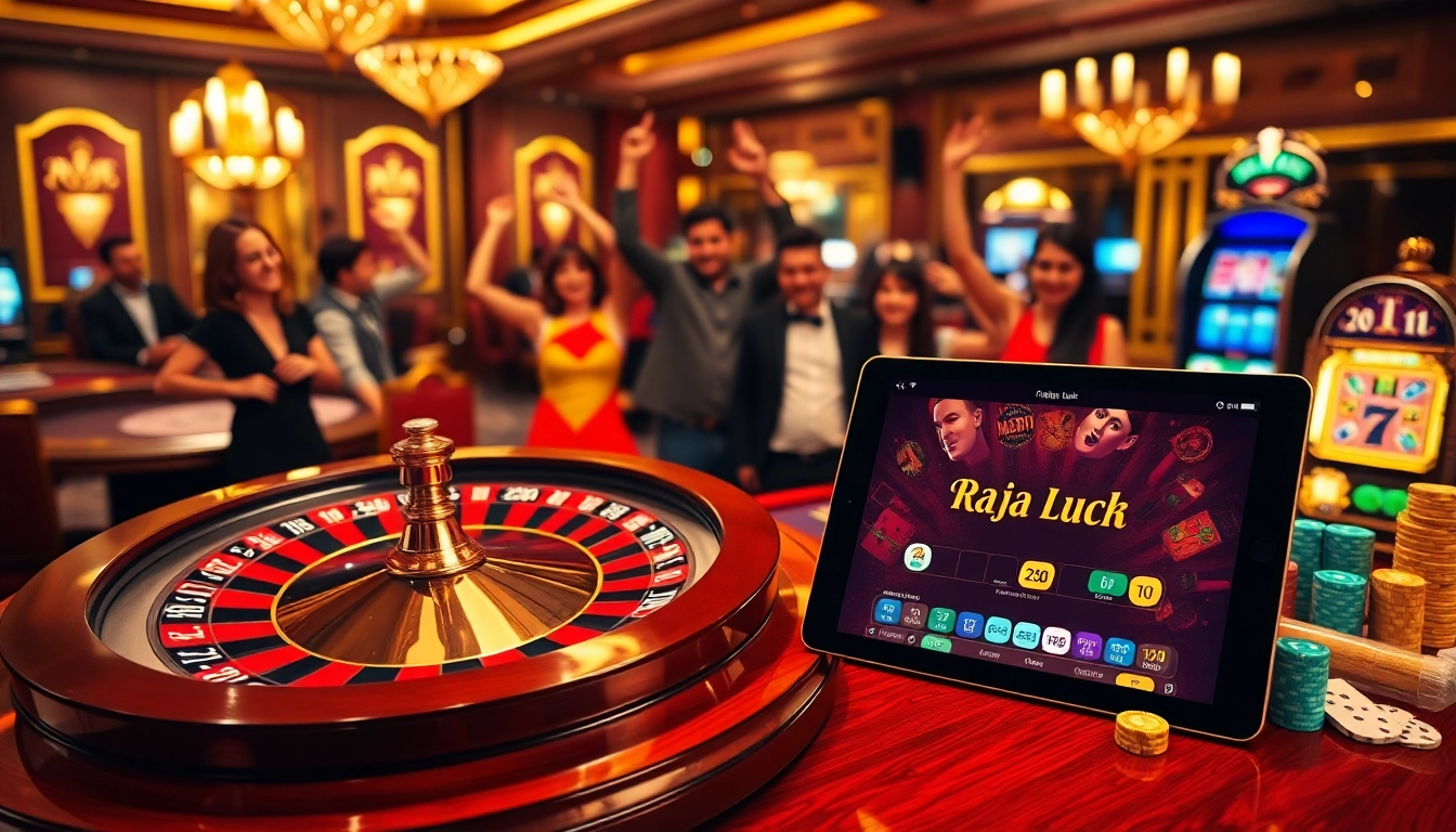Experience the thrill of raja luck at an elegant casino table with vibrant games.