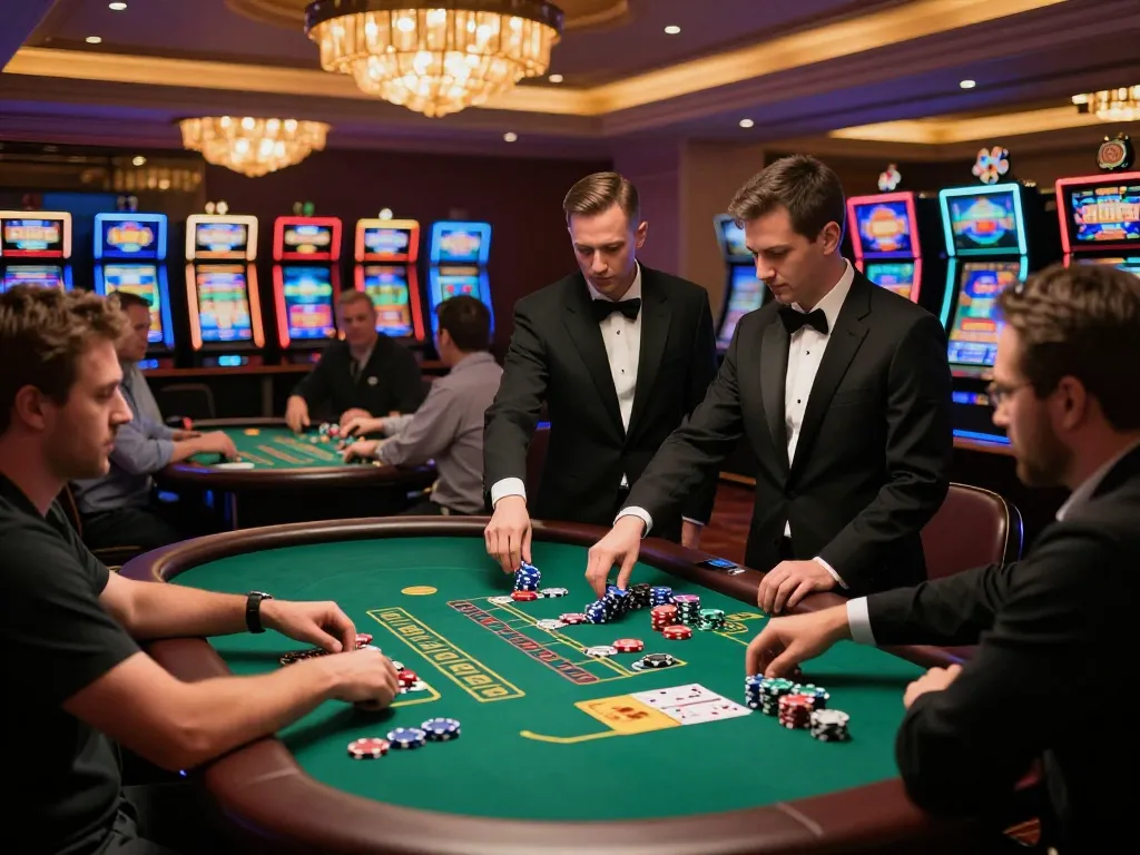 Engaged players enjoying blackjack action at casinos not on Gamstop, showcasing strategic gameplay.