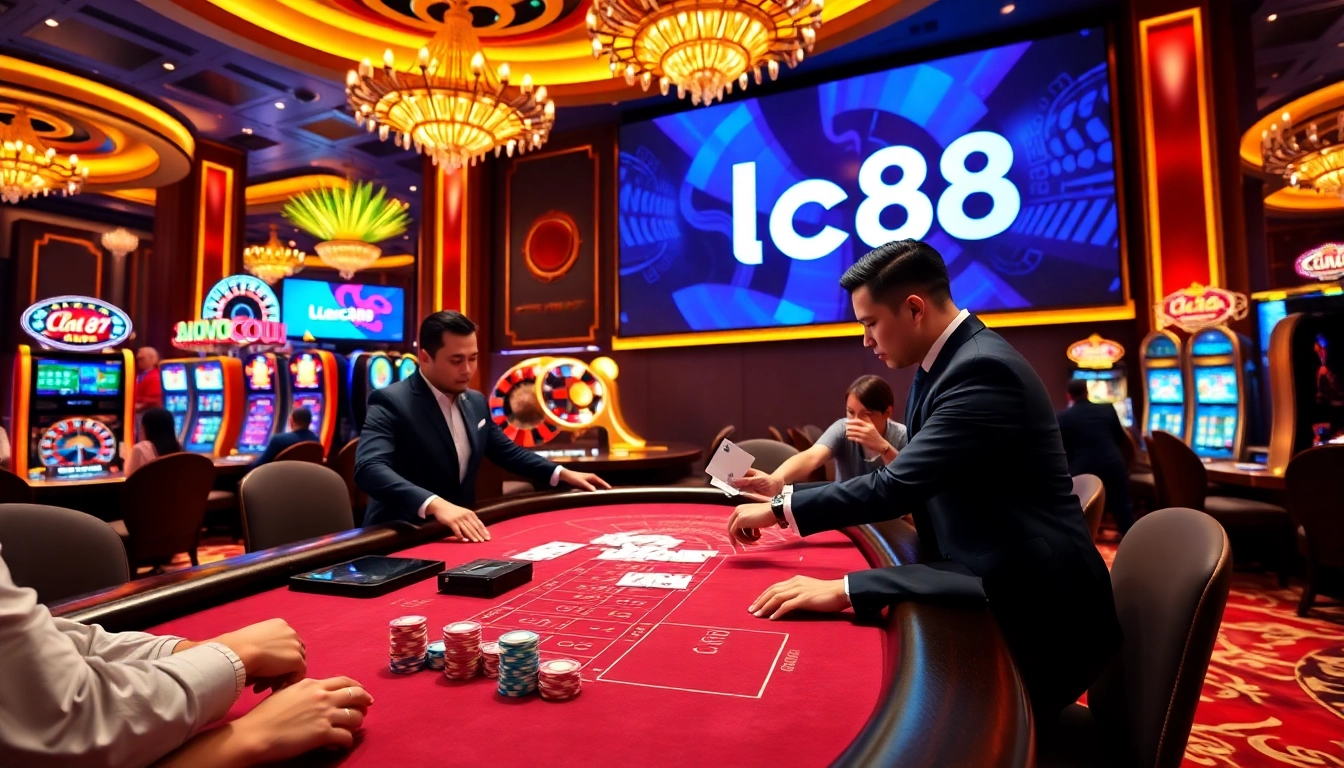 Experience the thrill of link lc88 at a luxurious baccarat table with professional gameplay and vibrant casino atmosphere.