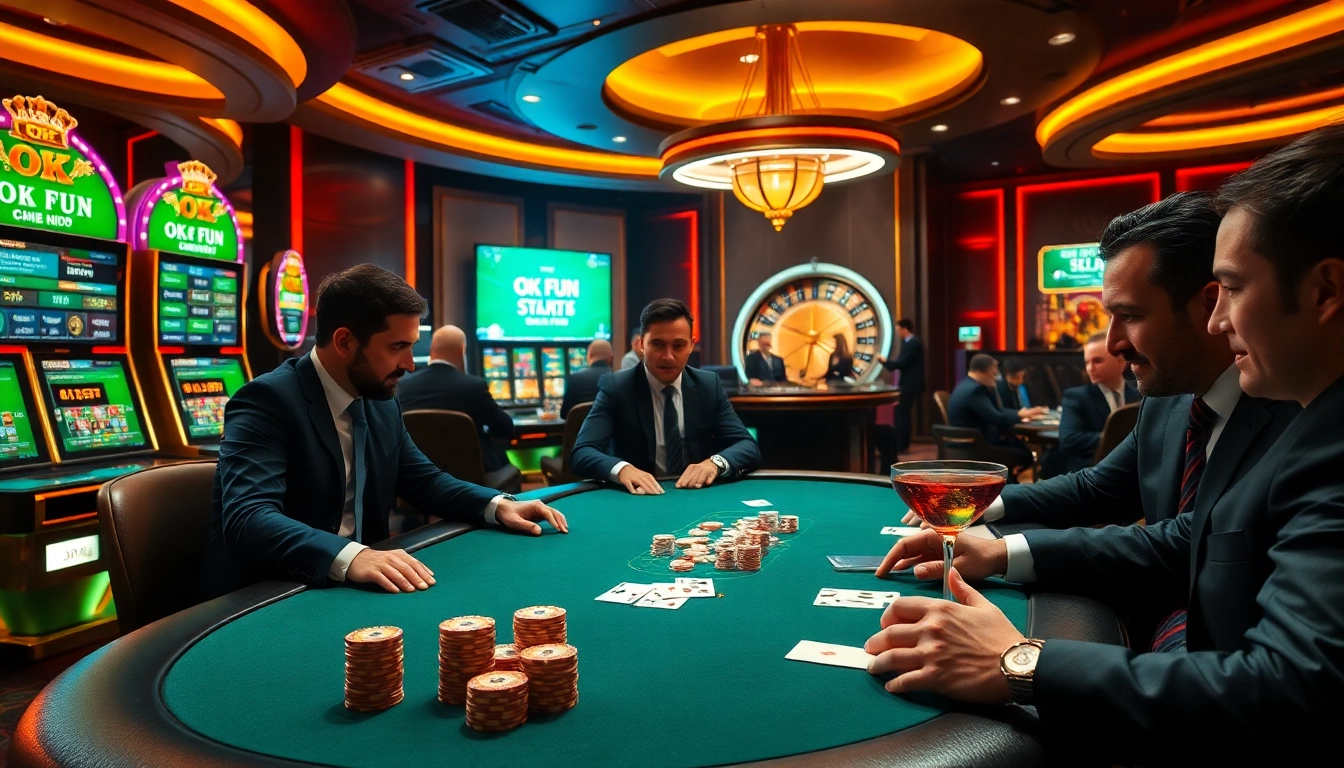Engage in thrilling gambling at a casino featuring exciting games like OK FUN.