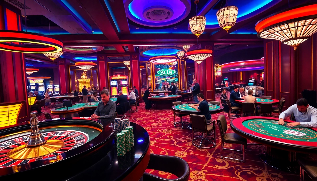 Players engaging in high-stakes gambling action at a luxury casino with JL55-themed elements.