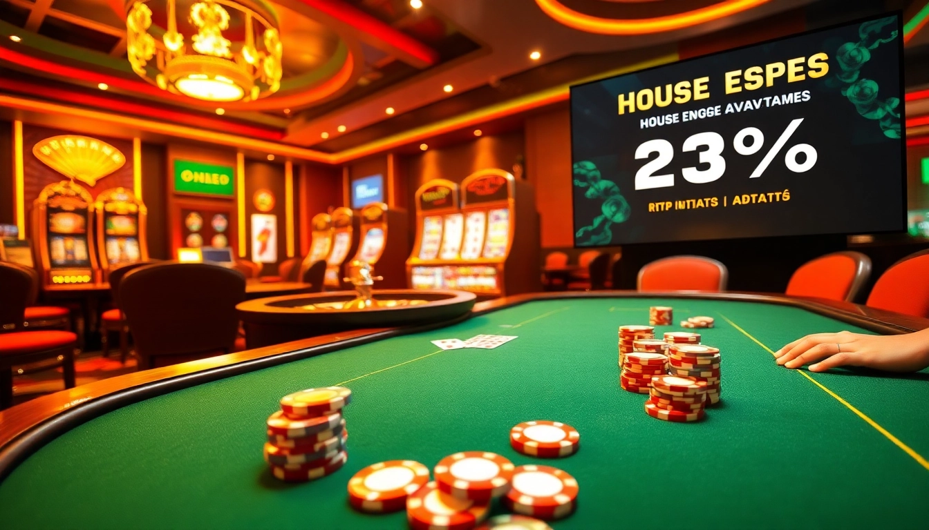 A vibrant casino scene showcasing the thrill of betting with poker chips and a roulette wheel representing nhà cái mm88.