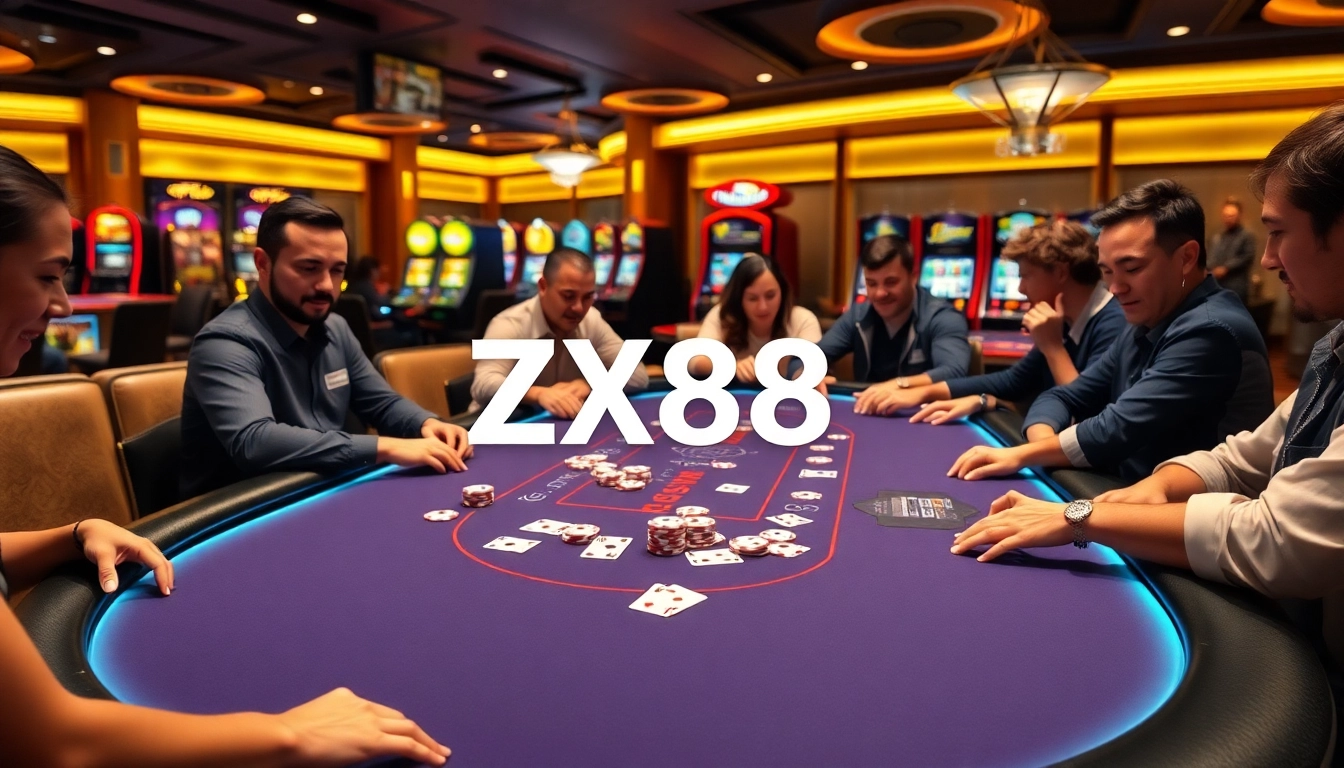 Experience the thrill of winning at the ZX88 casino poker table with vibrant gameplay.