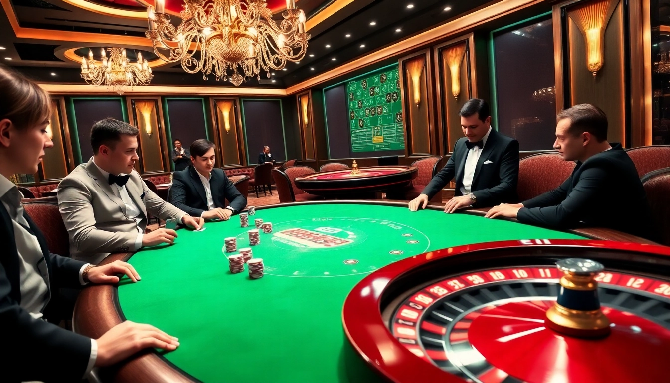 Engaging poker scene at Bet88 with vibrant colors and stylish players at a luxurious table.
