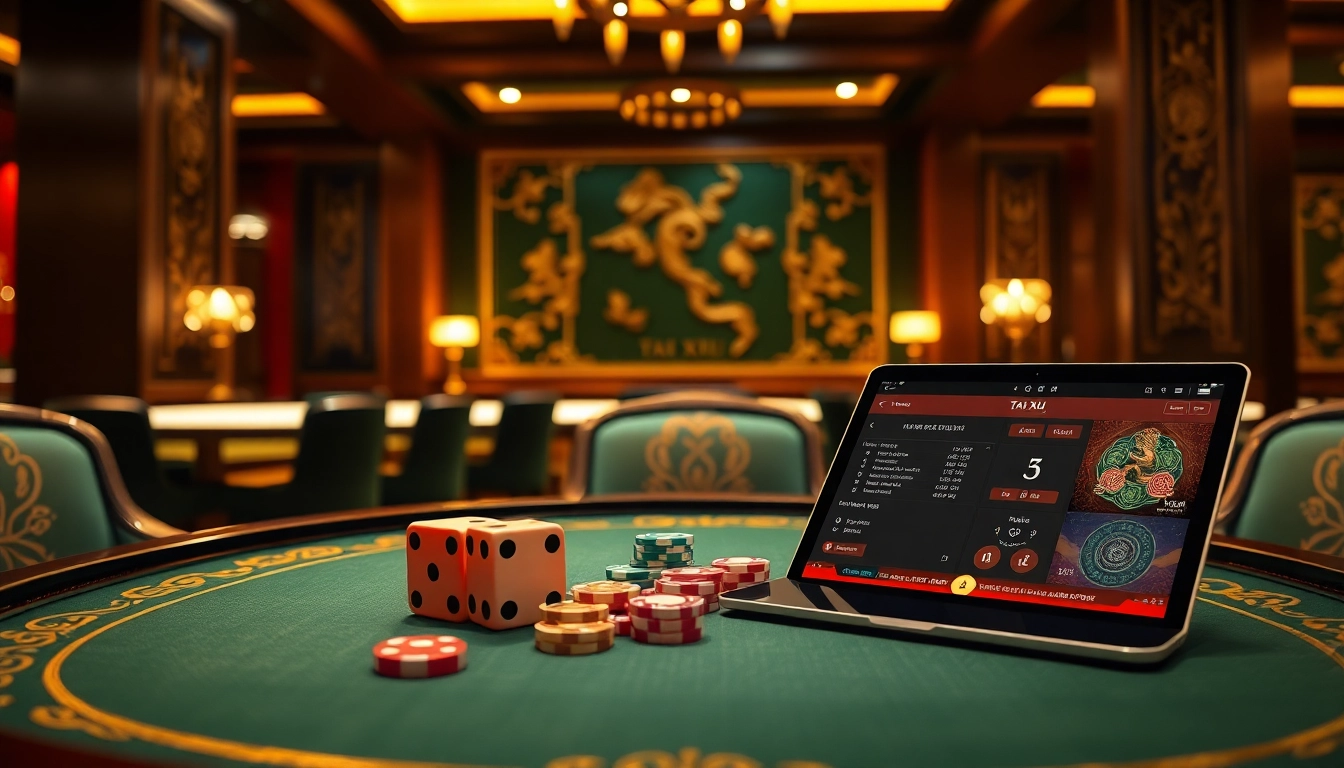 Engaging scene depicting players enjoying Tai Xiu online with luxurious gaming elements.