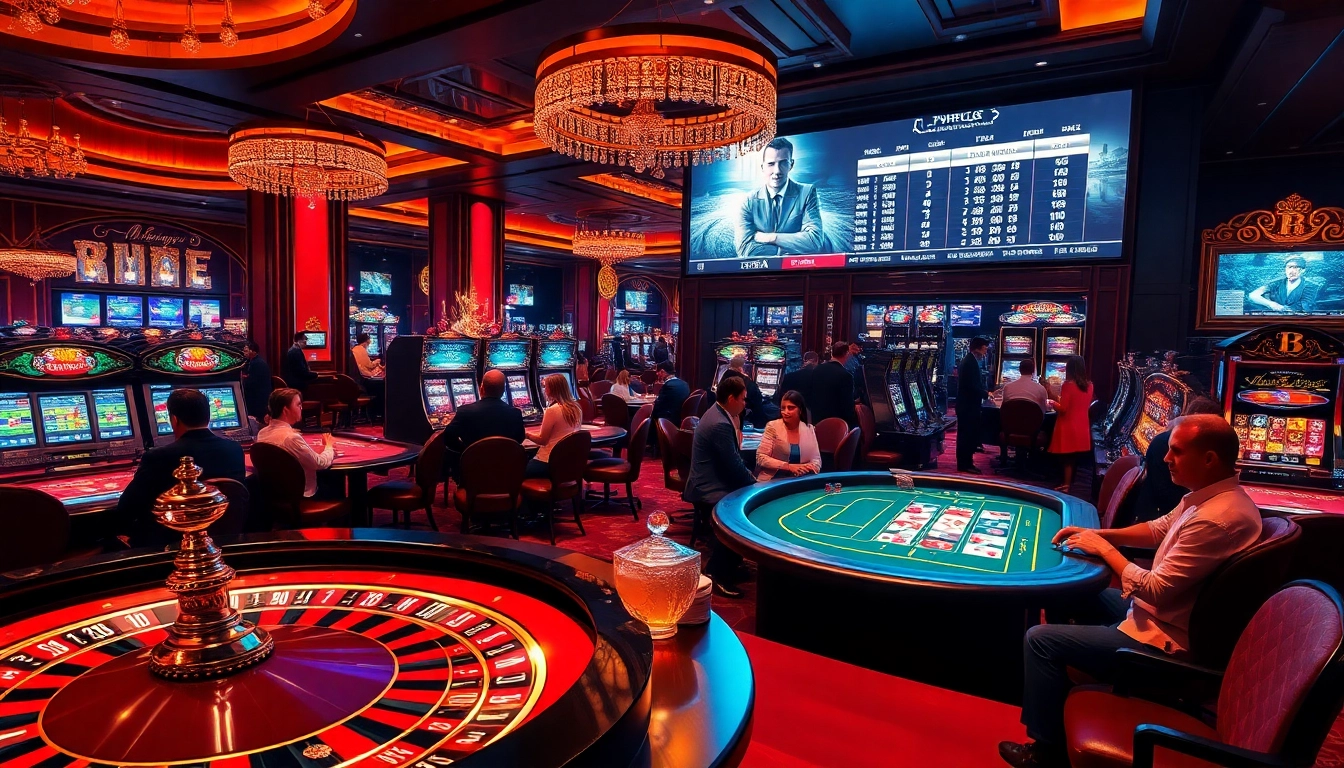 Pushpa Club members enjoy vibrant casino excitement with tables, chips, and a roulette wheel.