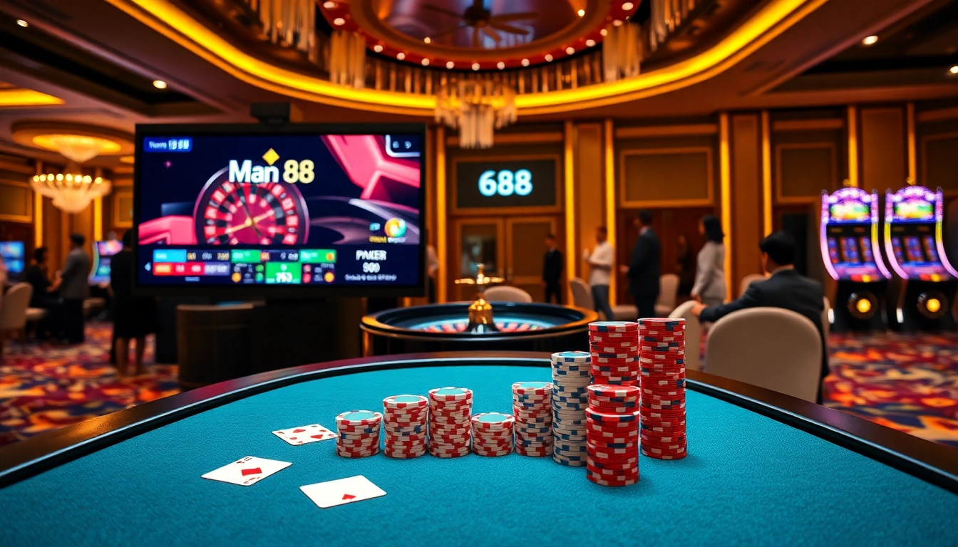 Experience the excitement of high stakes gaming at Man 88's luxury casino.
