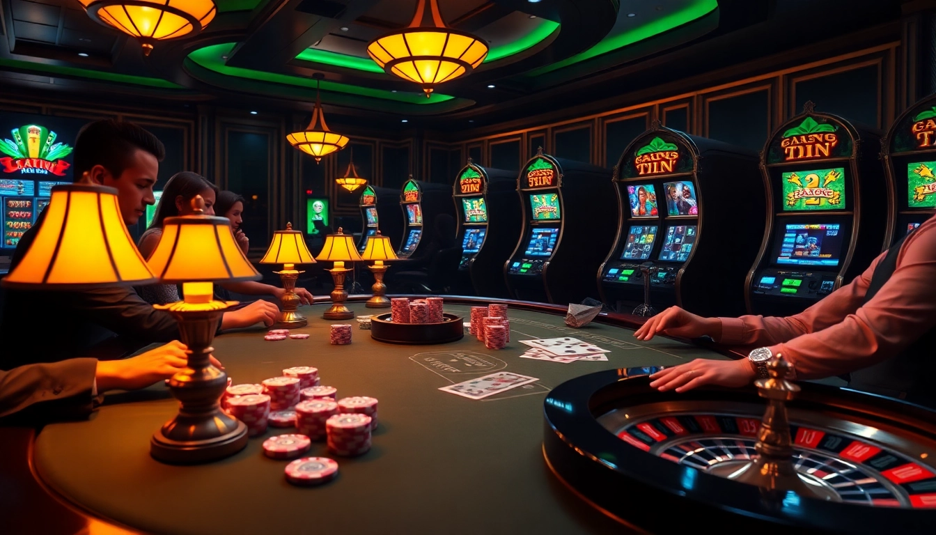 Pahala4d high-stakes poker scene with elegant players and vibrant casino ambiance.